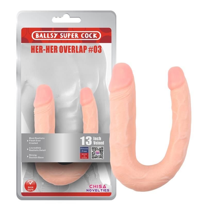 Chisa dubbele dildo Her-Her Overlap N3 huidskleur
