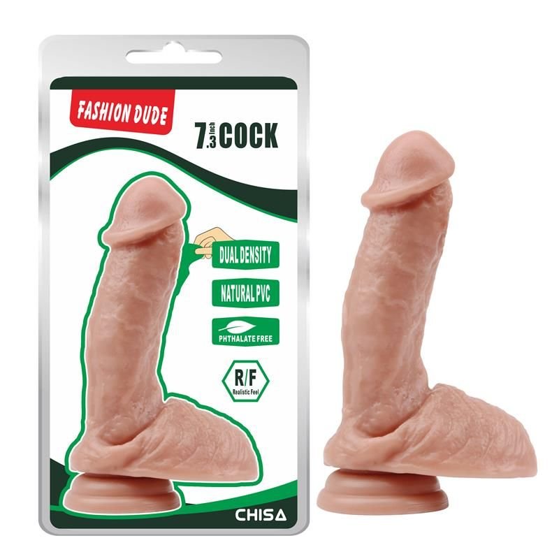 Chisa dildo met dubbele dichtheid Fashion Dude 7.3" huidskleur