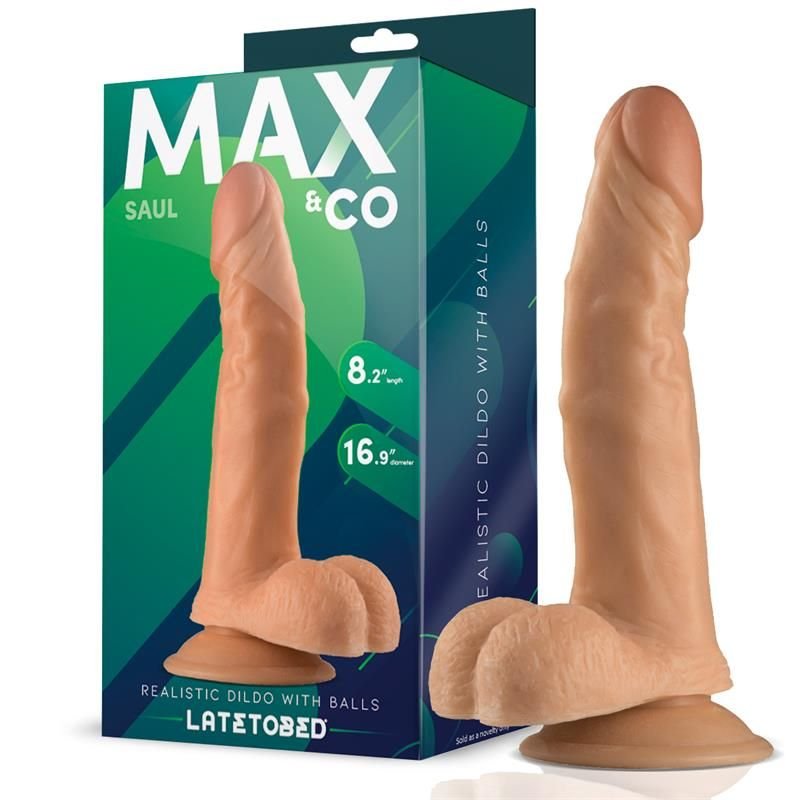Max & Co Saul realistische dildo met ballen huidkleur 8,25"