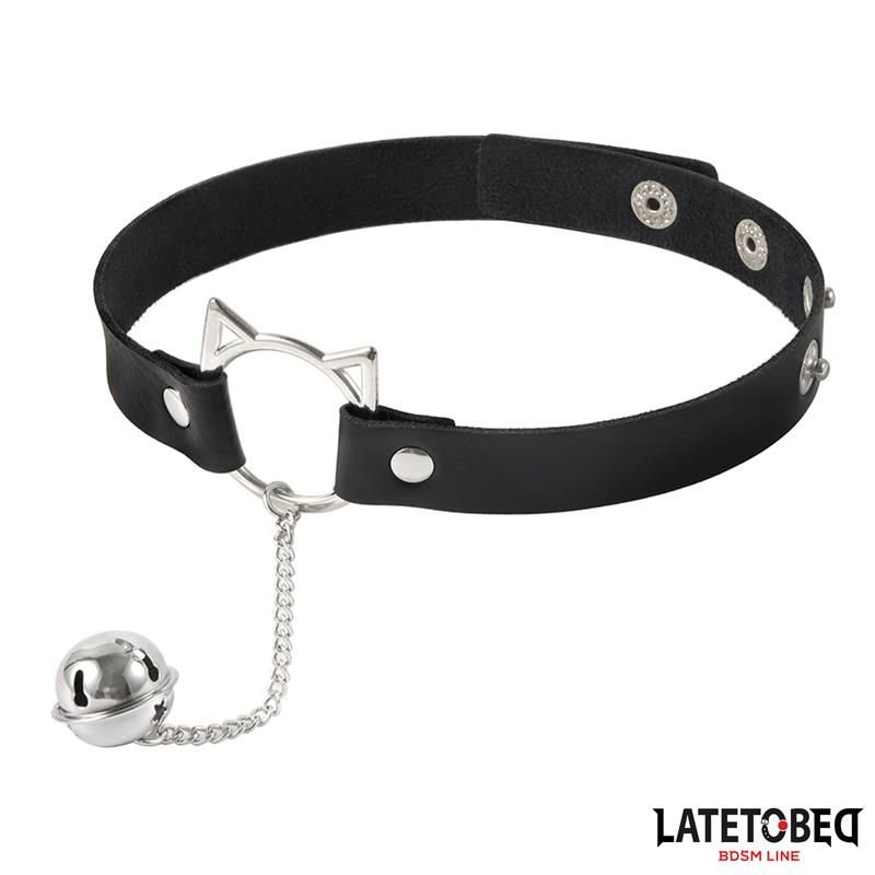 LateToBed choker met katteooren hoop en bel