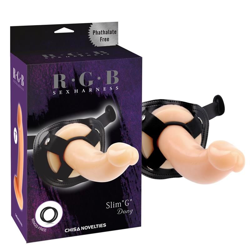 Chisa dildo en strap-on Slim G 19 cm huidskleur