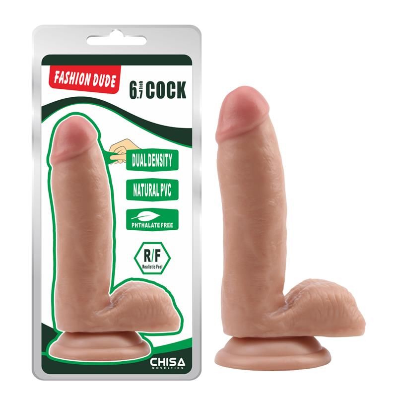 Chisa dildo met dubbele dichtheid Fashion Dude 6,7" huidskleur