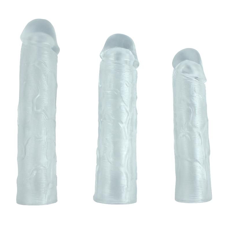 SheQu set van 3 penissleeves Alex transparant