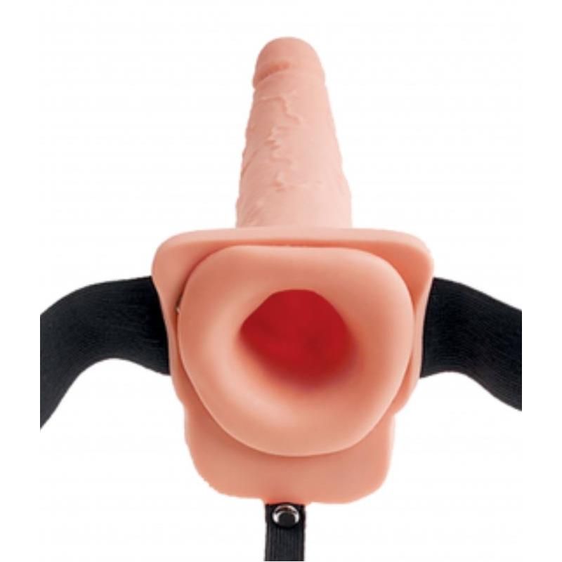 Fetish Fantasy Series elastische strap-on met holle spuitende dildo 9"