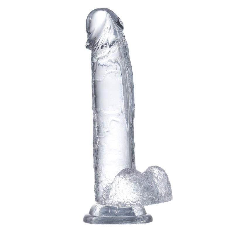Glazed realistische dildo met balzak 18 cm