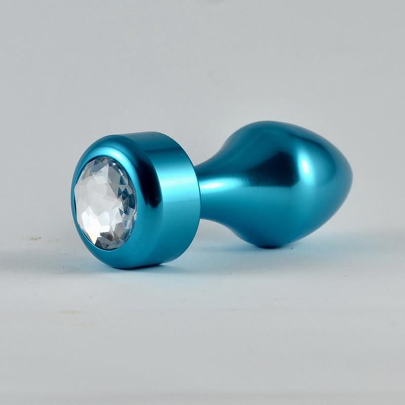 Lovetoy buttplug blauwe roos met steen