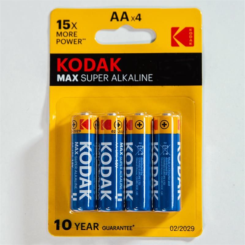 Kodak Alkaline Super Max AA LR6 Battery Blister van 4