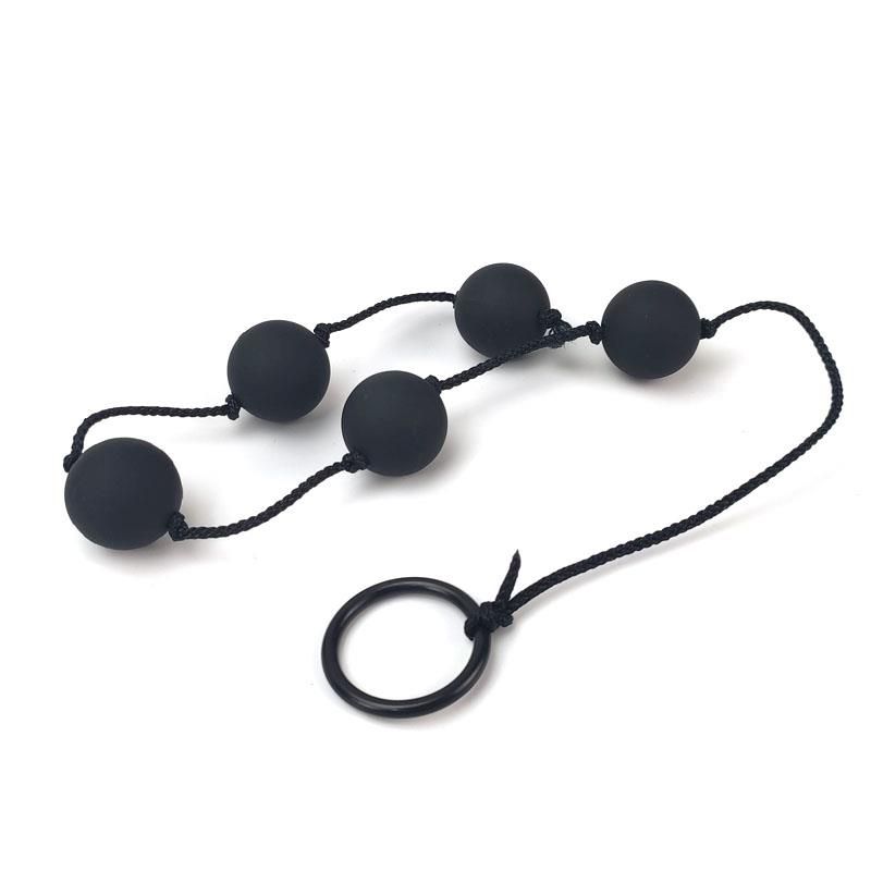 A-Gusto anaalkralen aan een ketting, 5 bollen 36 cm (zwart)