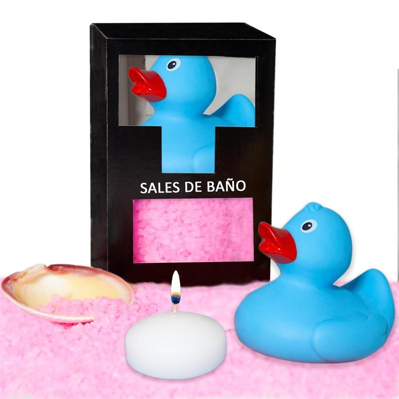 Diverty Sex set badzout met roos, eendje, kaars en schelp 150 g