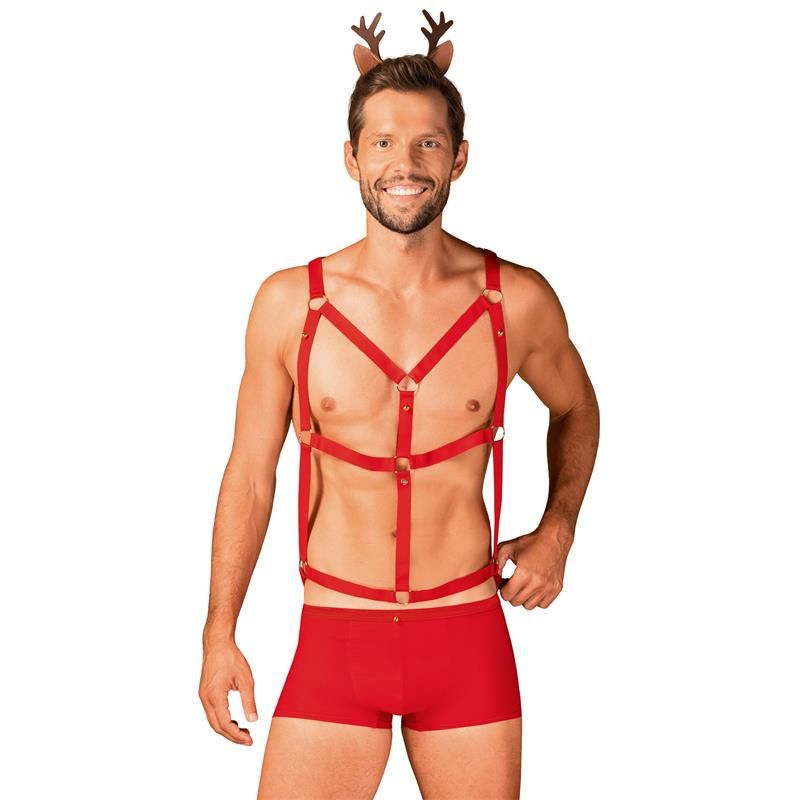 Obsessive Mr Reindy set met short, harnas en haarband