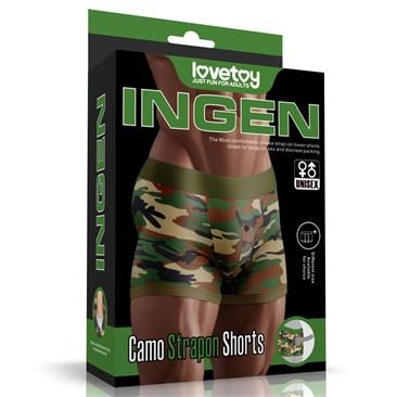 Lovetoy strap-on short met camouflageprint 28"-32"