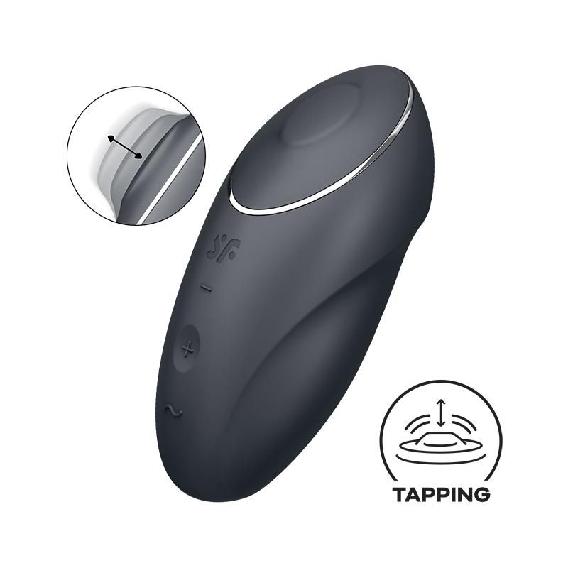 Satisfyer Tap and Climax 1 vibrator met tikfunctie (zwart)