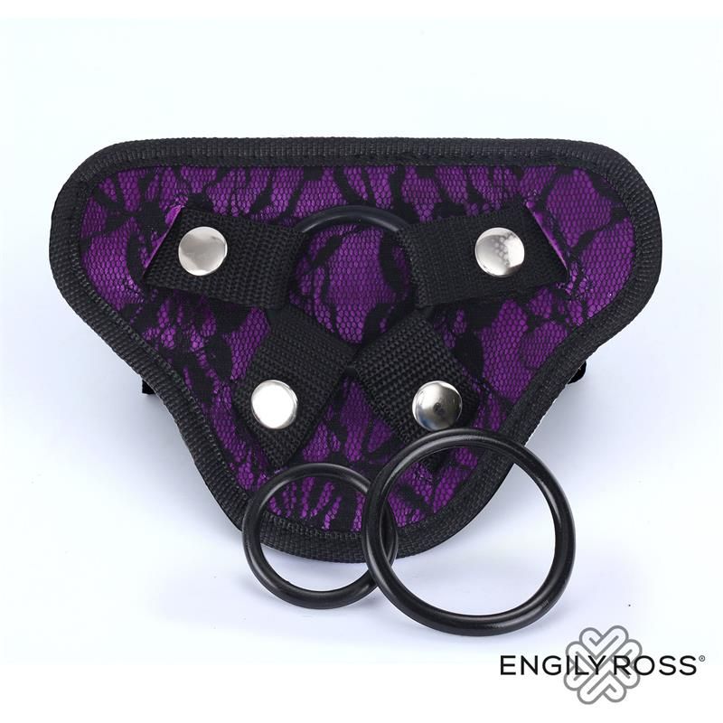 Dildox by Engily Ross Miley universeel verstelbaar harnas met 3 ringen (paars)