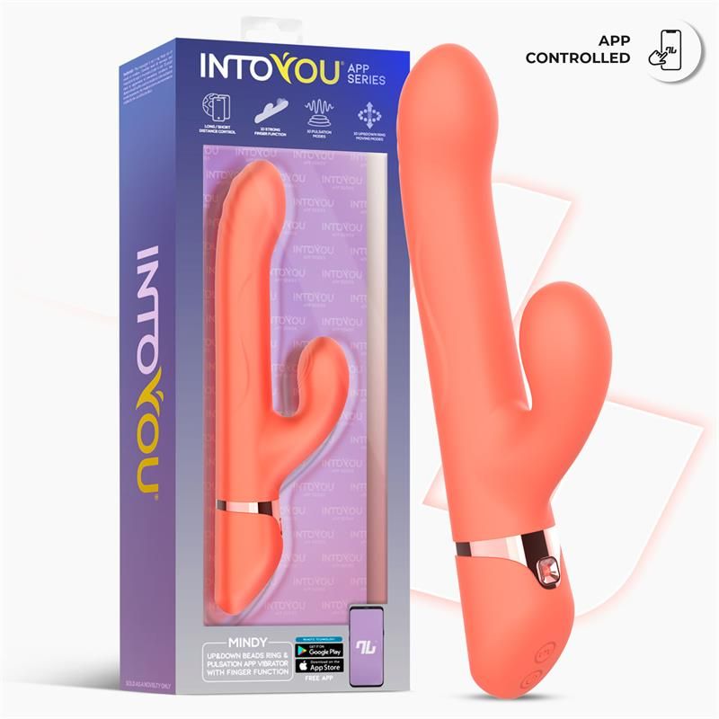 IntoYou Mindy vibrator met op- en neergaande kralenring en vinger