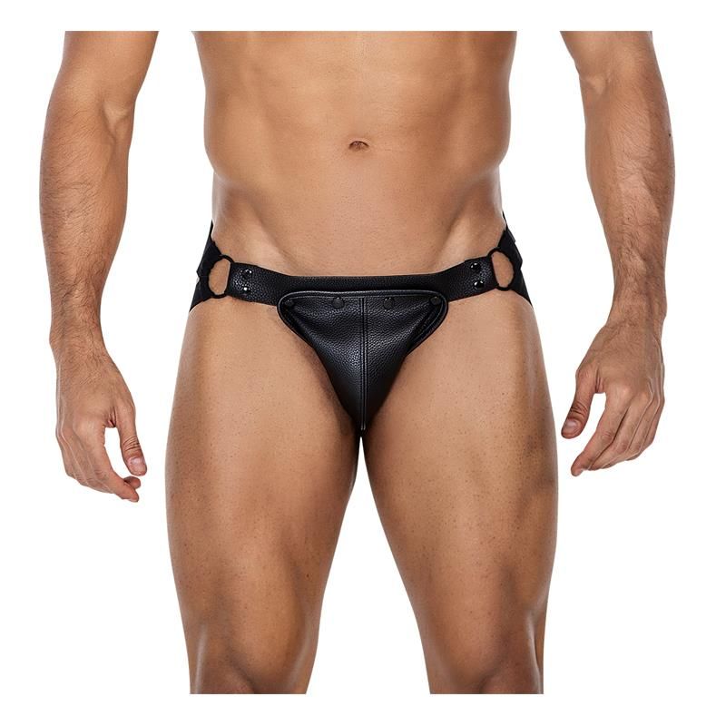 Cut4men JOCKSTR4P02 jockstrap met drukknopen (zwart)