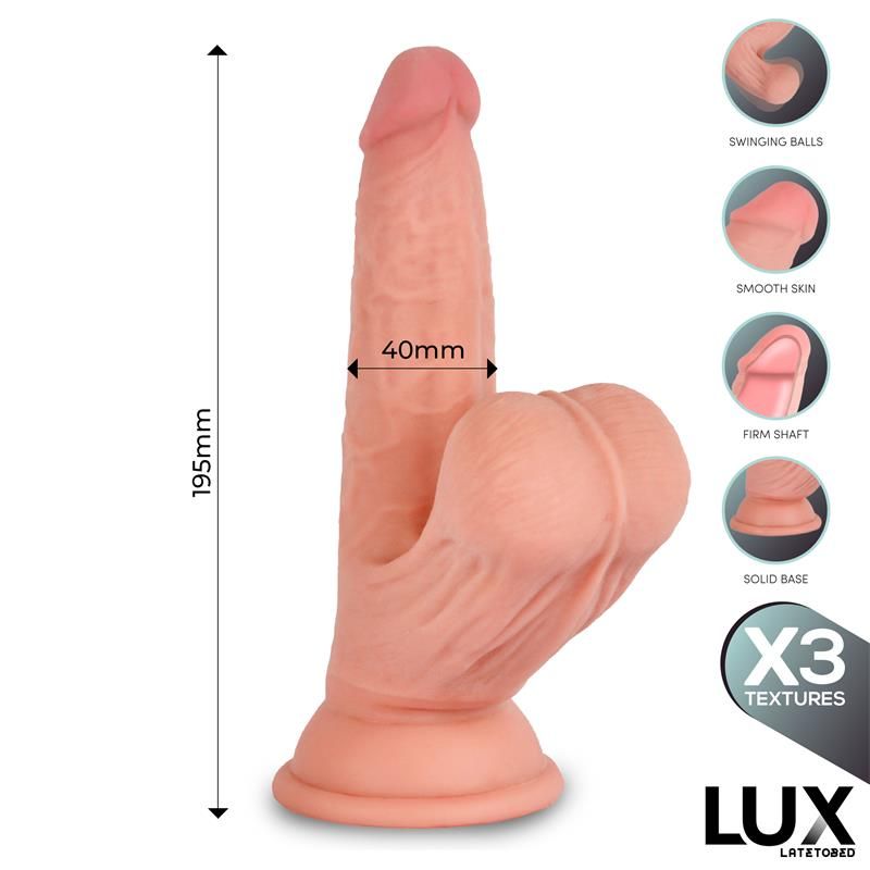 Lux Lars Triple Density dildo met zwaaiende ballen
