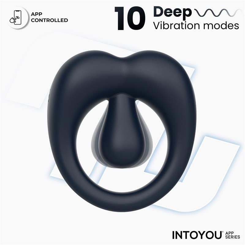 IntoYou Kenny penisring met clitorisstimulator (nachtblauw)
