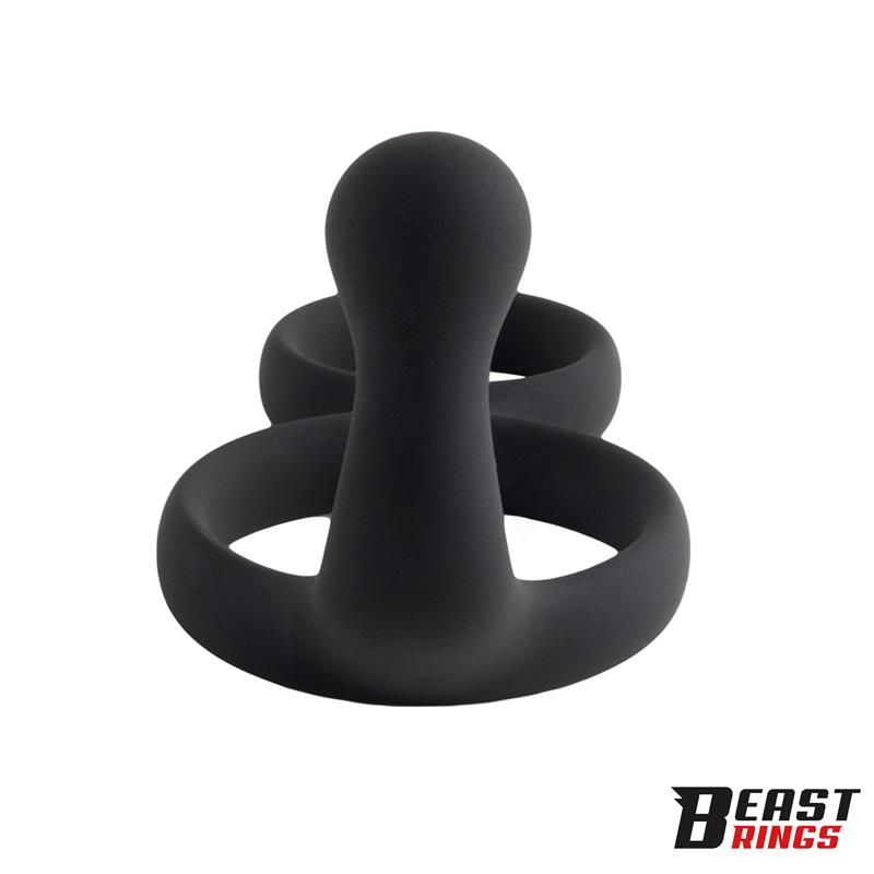 Beast Rings dubbele penisring massief siliconen 50/40 mm