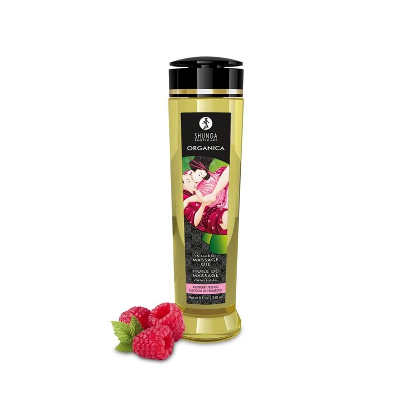 Shunga biologische massageolie framboos 240 ml