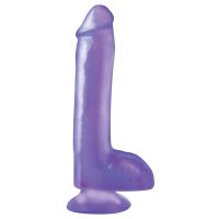 Basix Rubber Works dildo met ballen en zuignap - paars