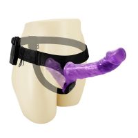 Baile harnas met dubbele dildo (paars), afbeelding 4