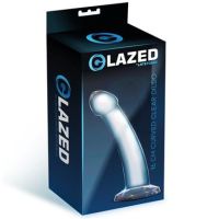 Glazed gebogen glazen dildo 16 cm