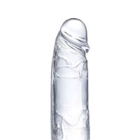 Glazed realistische glazen dildo met balzak 22 cm