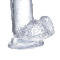 Glazed realistische glazen dildo met balzak 22 cm