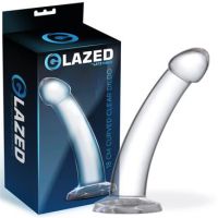 Glazed gebogen glazen dildo 18 cm