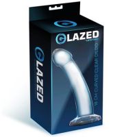 Glazed gebogen glazen dildo 18 cm