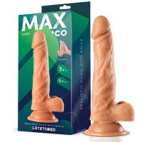 Max & Co Zane realistische dildo met balzak 7,6" huidkleur, afbeelding 4