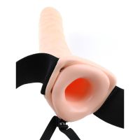 Fetish Fantasy Series strap-on met vibrerende holle dildo huidkleur, afbeelding 5