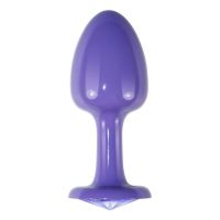 Lovetoy metalen buttplug paarse roos met blauwe steen, afbeelding 3