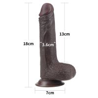 Lovetoy dildo met verschuifbare huid 7" (zwart), afbeelding 13