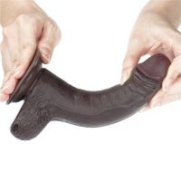 Lovetoy dildo met verschuifbare huid 7" (zwart), afbeelding 9