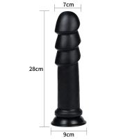 Lovetoy Dildo King Sized Anal Ripples 11.25" (Zwart), afbeelding 8