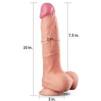 Lovetoy Nature dual layer dildo 10" huidkleur