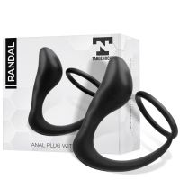 Tardenoche Randal siliconen buttplug met penisring (zwart), afbeelding 2