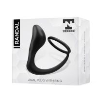Tardenoche Randal siliconen buttplug met penisring (zwart), afbeelding 3