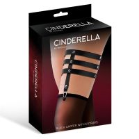 Cinderella jarretel met 3 bandjes, veganleer, one size, afbeelding 2