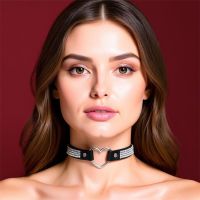 Cinderella choker met hartje en strassteentjes