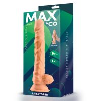 Max & Co Clint realistische dildo met ballen huidkleur 9,5", afbeelding 3