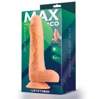 Max & Co Tod realistische dildo met balzak 9" huidkleur