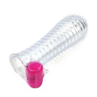 A-Gusto vibrerende penissleeve met ribbels, transparant