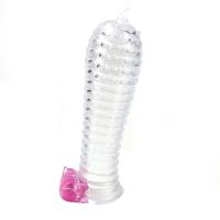 A-Gusto vibrerende penissleeve met ribbels, transparant, afbeelding 2