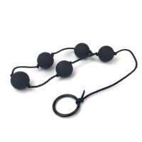 A-Gusto anaalkralen aan een ketting, 5 bollen 36 cm (zwart)
