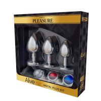 Alive set van 3 metalen buttplugs met juweel