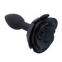 A-Gusto siliconen buttplug met roos (zwart), afbeelding 3