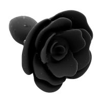 A-Gusto siliconen buttplug met roos (zwart), afbeelding 2