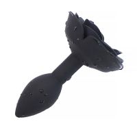 A-Gusto siliconen buttplug met roos (zwart), afbeelding 4
